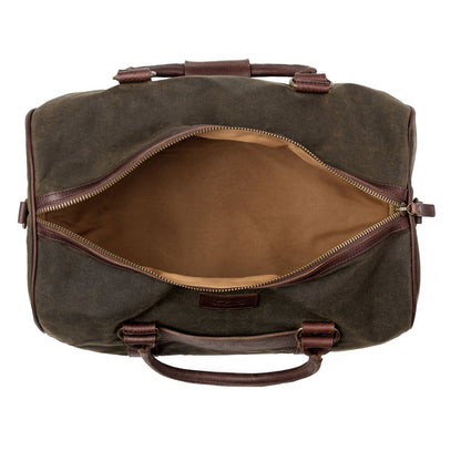 Campaign Waxed Canvas Medium Field Duffle Bag-Bags > Duffle Bag > Waxed Canvas-Smoke-Forest-Mission Mercantile Leather Goods