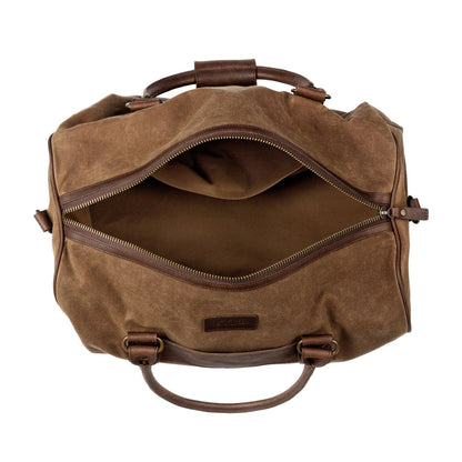 Campaign Waxed Canvas Medium Field Duffle Bag-Bags > Duffle Bag > Waxed Canvas-Smoke-Brown-Mission Mercantile Leather Goods