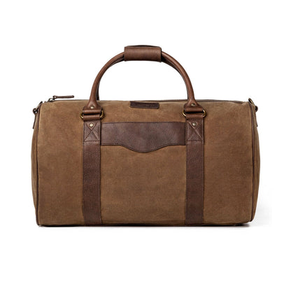 Campaign Waxed Canvas Medium Field Duffle Bag-Bags > Duffle Bag > Waxed Canvas-Smoke-Brown-Mission Mercantile Leather Goods