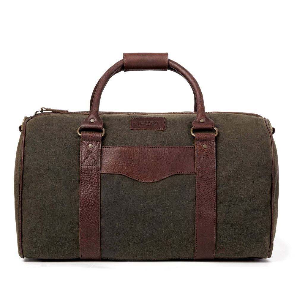 Campaign Waxed Canvas Medium Field Duffle Bag-Bags > Duffle Bag > Waxed Canvas-Smoke-Forest-Mission Mercantile Leather Goods