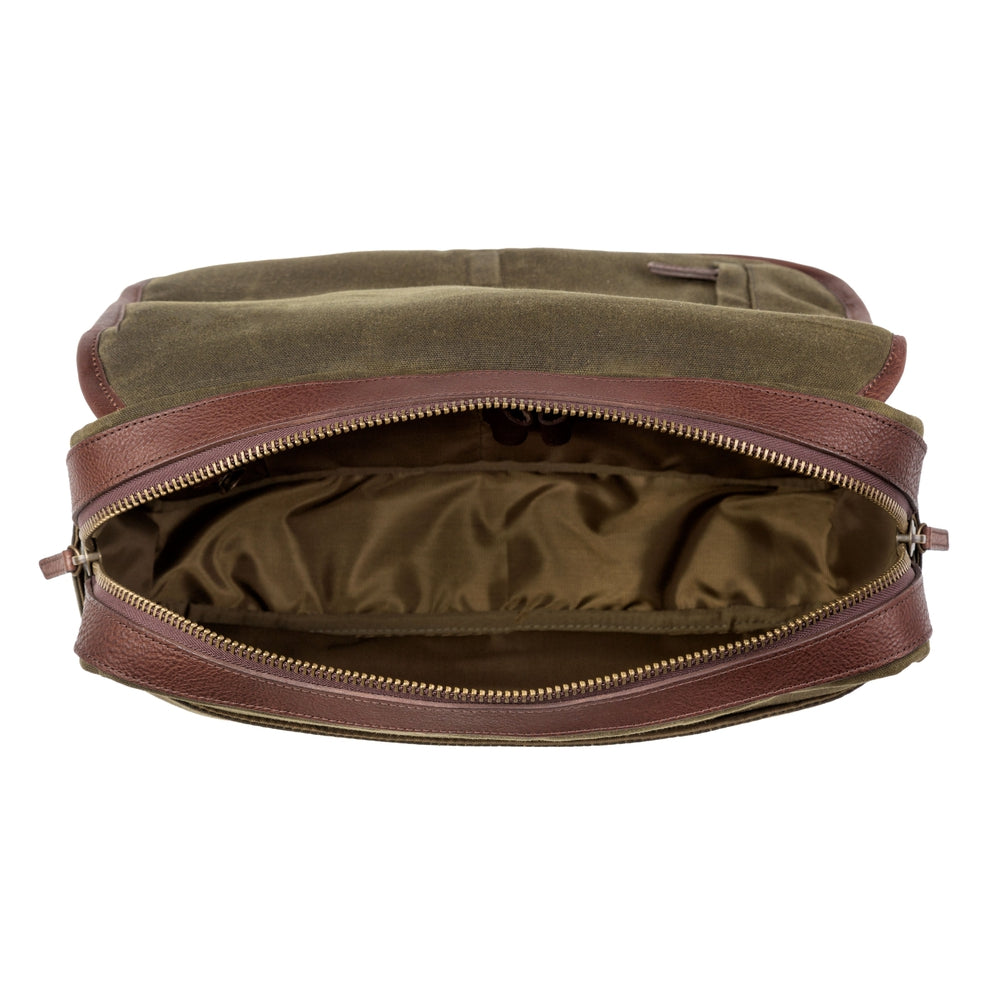 Campaign Waxed Canvas Messenger Bag-Bags > Messenger > Waxed Canvas-Smoke-Forest-Mission Mercantile Leather Goods