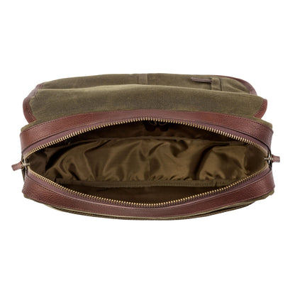 Campaign Waxed Canvas Messenger Bag-Bags > Messenger > Waxed Canvas-Smoke-Forest-Mission Mercantile Leather Goods