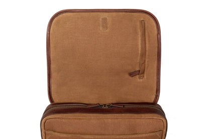 Campaign Waxed Canvas Messenger Bag-Bags > Messenger > Waxed Canvas-Smoke-Brown-Mission Mercantile Leather Goods