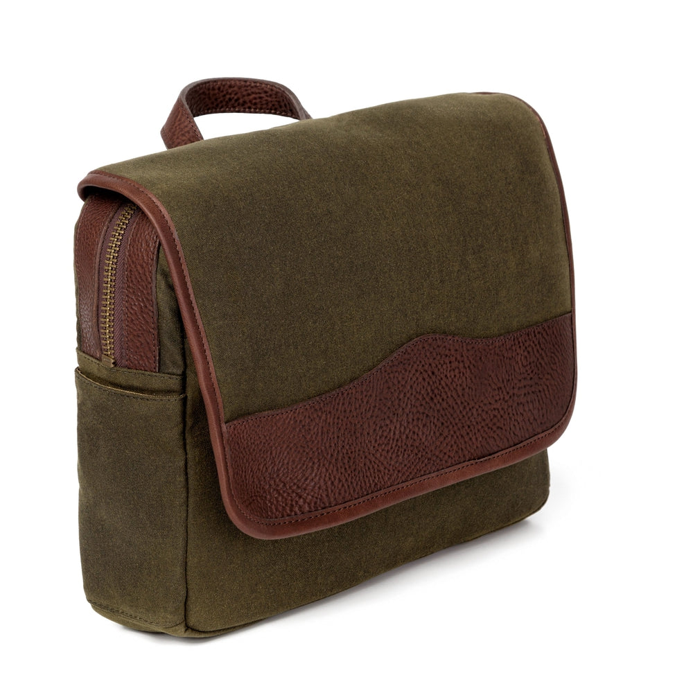 Campaign Waxed Canvas Messenger Bag-Bags > Messenger > Waxed Canvas-Smoke-Forest-Mission Mercantile Leather Goods