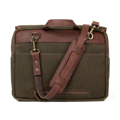 Campaign Waxed Canvas Messenger Bag-Bags > Messenger > Waxed Canvas-Smoke-Forest-Mission Mercantile Leather Goods