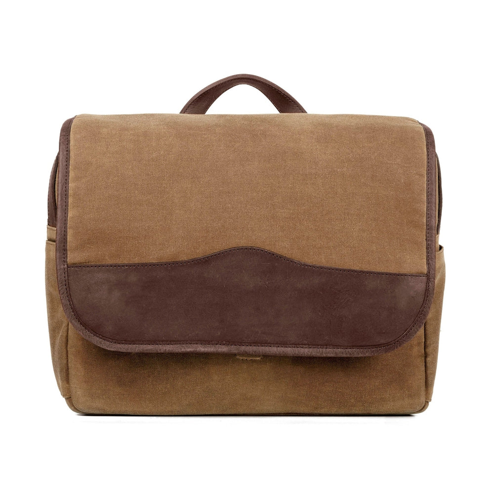Campaign Waxed Canvas Messenger Bag-Bags > Messenger > Waxed Canvas-Smoke-Brown-Mission Mercantile Leather Goods