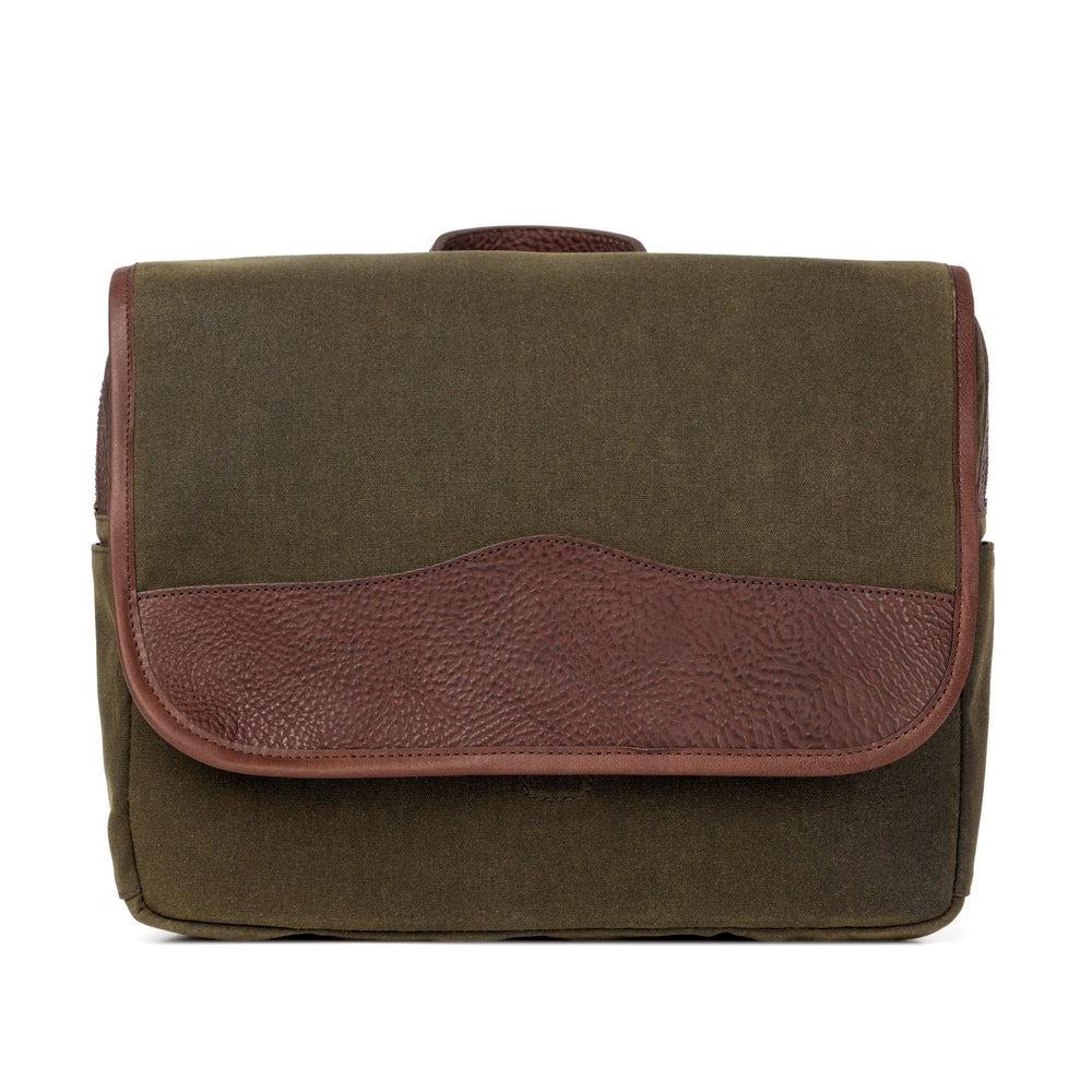 Campaign Waxed Canvas Messenger Bag-Bags > Messenger > Waxed Canvas-Smoke-Forest-Mission Mercantile Leather Goods