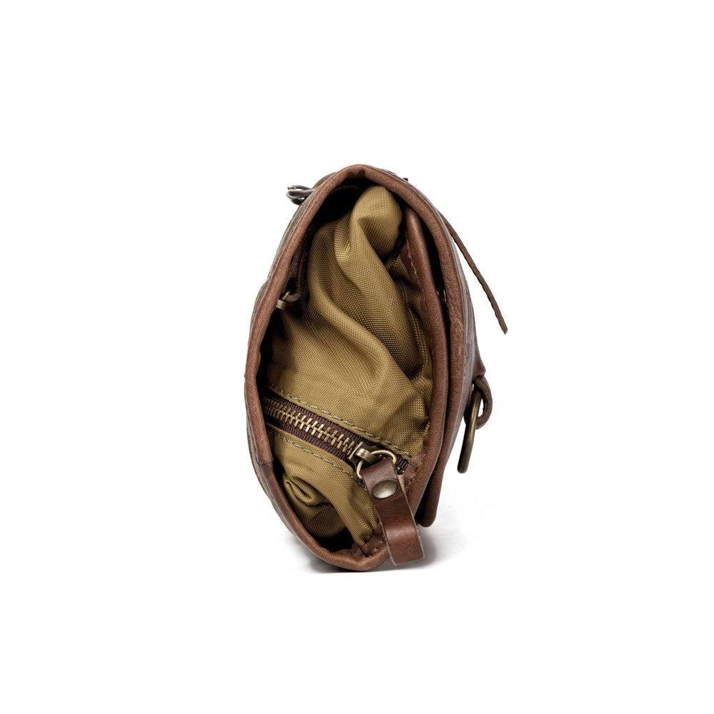 Campaign Waxed Canvas Roll-Up Shave Kit-Bags > Toiletry Bag > Waxed Canvas-Smoke-Brown-Mission Mercantile Leather Goods