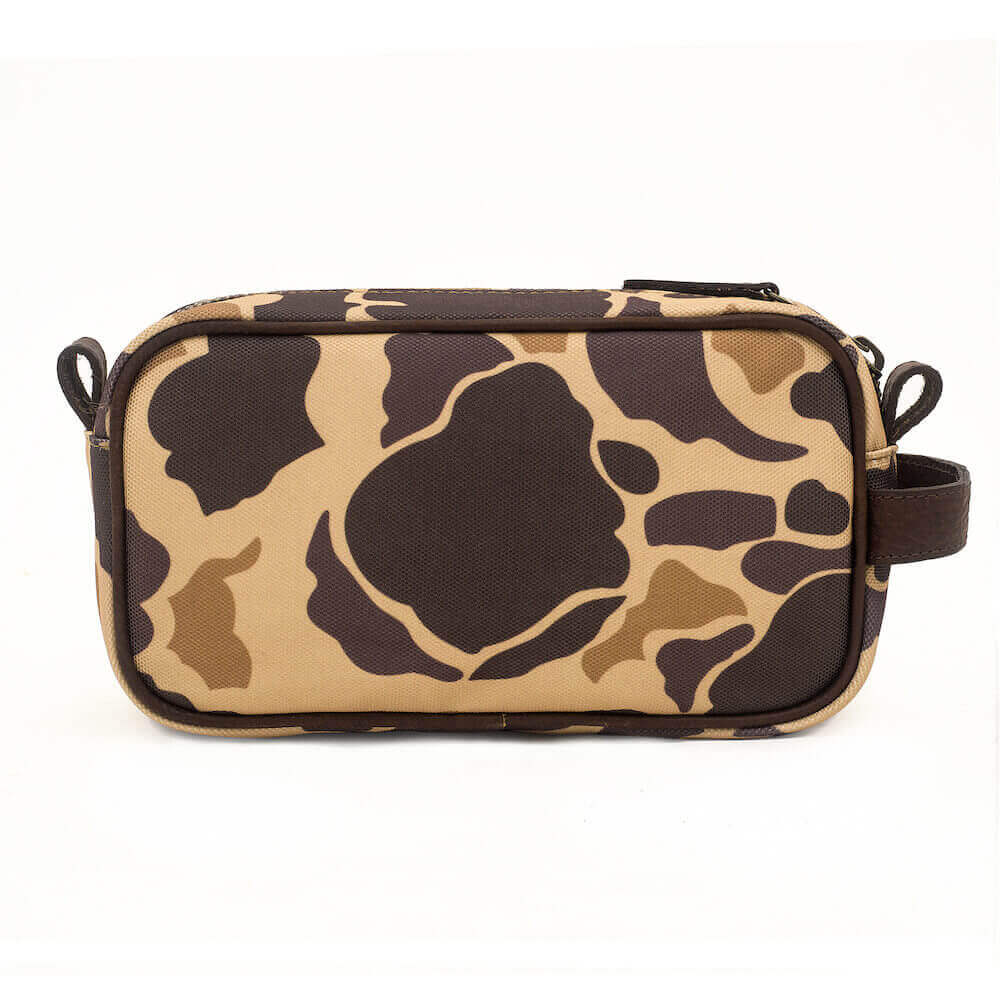 Campaign Waxed Canvas Shave Kit-Bags > Toiletry Bag > Waxed Canvas-Campaign-Smoke-Vintage Camo-Mission Mercantile Leather Goods