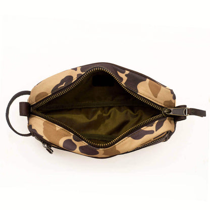 Campaign Waxed Canvas Shave Kit-Bags > Toiletry Bag > Waxed Canvas-Campaign-Smoke-Vintage Camo-Mission Mercantile Leather Goods