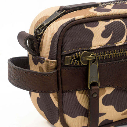 Campaign Waxed Canvas Shave Kit-Bags > Toiletry Bag > Waxed Canvas-Campaign-Smoke-Vintage Camo-Mission Mercantile Leather Goods