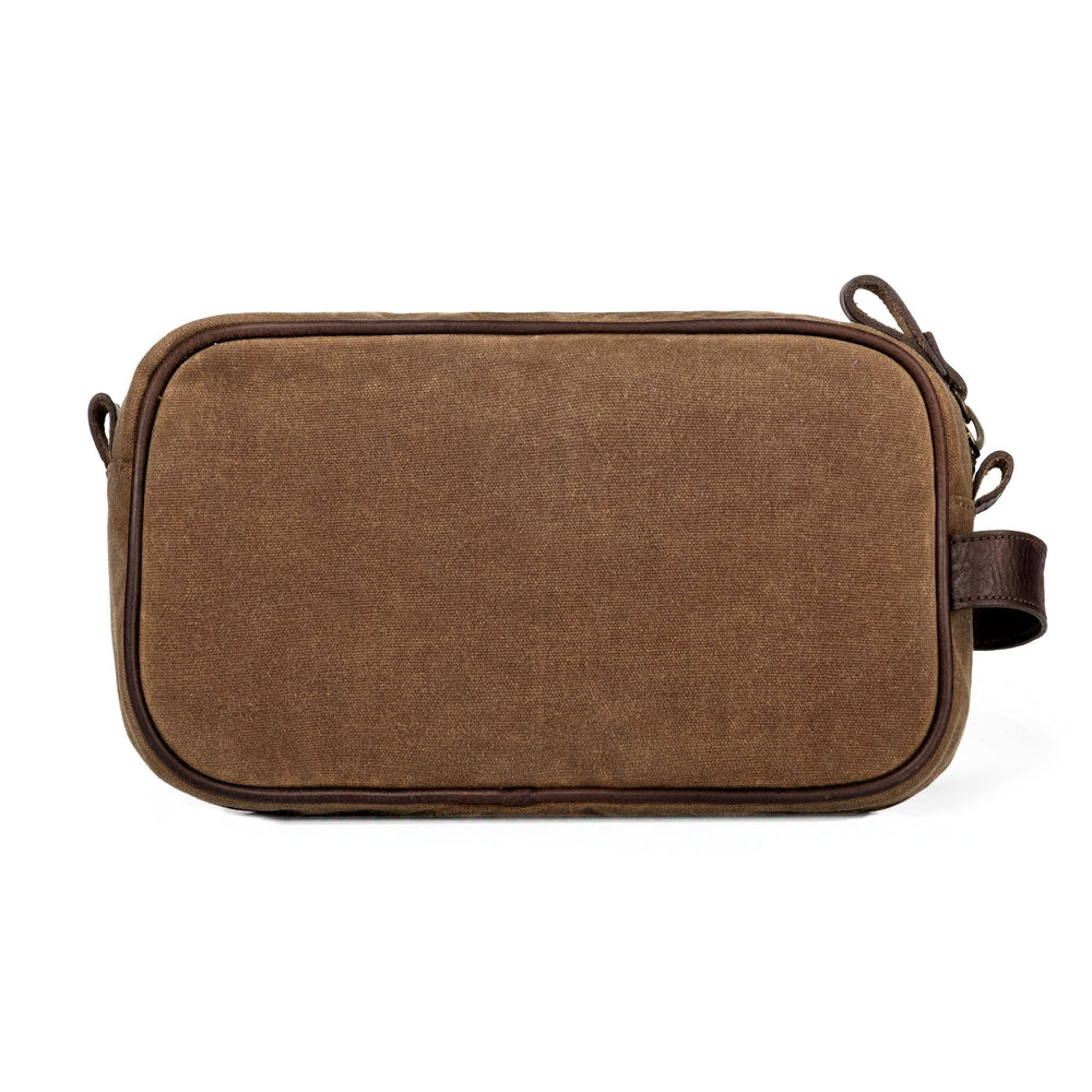Campaign Waxed Canvas Shave Kit-Bags > Toiletry Bag > Waxed Canvas-Smoke-Brown-Mission Mercantile Leather Goods