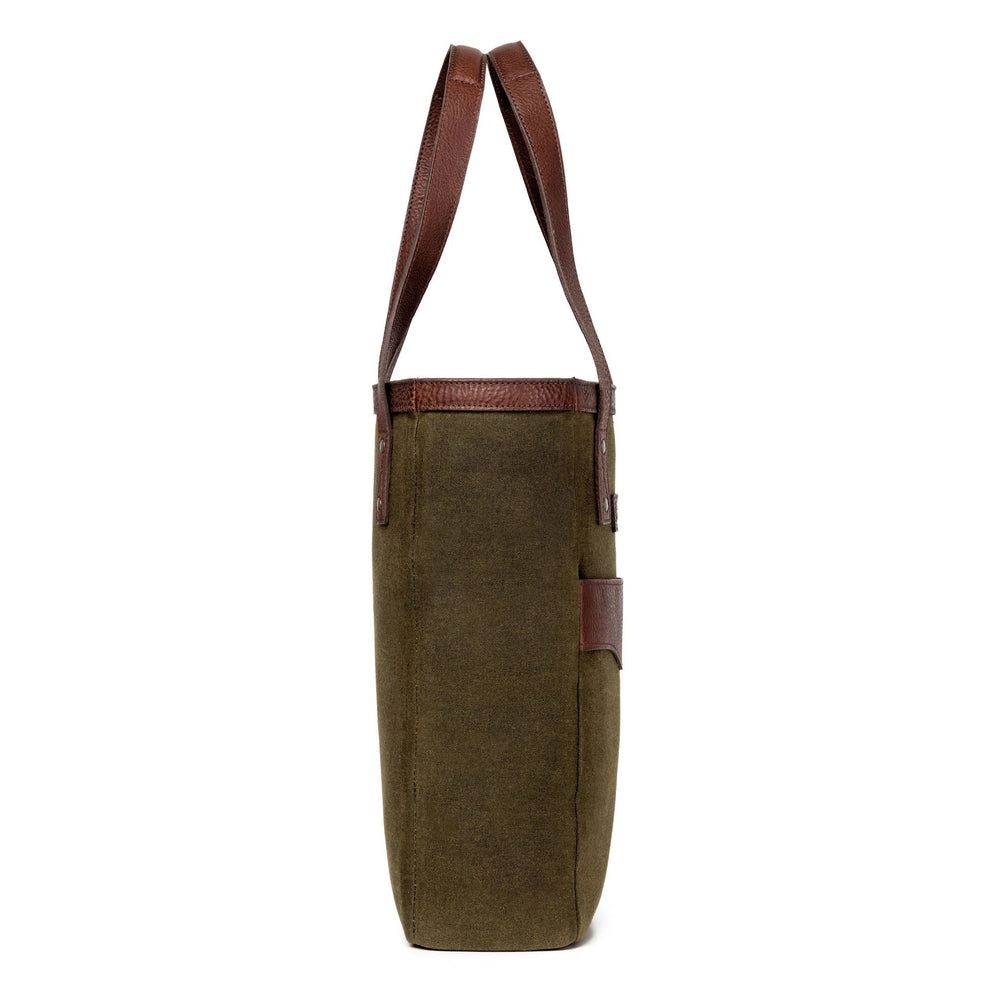 Campaign Waxed Canvas Two Bottle Wine Tote-Accessories > Beverage Carriers & Coolers > Leather-Smoke-Forest-Mission Mercantile Leather Goods