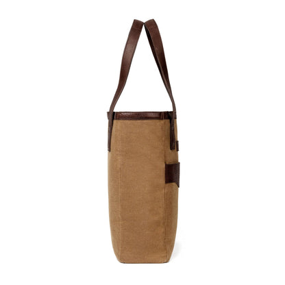 Campaign Waxed Canvas Two Bottle Wine Tote-Accessories > Beverage Carriers & Coolers > Leather-Smoke-Brown-Mission Mercantile Leather Goods