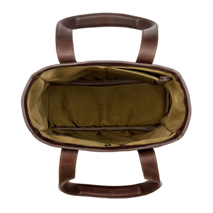 Campaign Waxed Canvas Two Bottle Wine Tote-Accessories > Beverage Carriers & Coolers > Leather-Smoke-Brown-Mission Mercantile Leather Goods