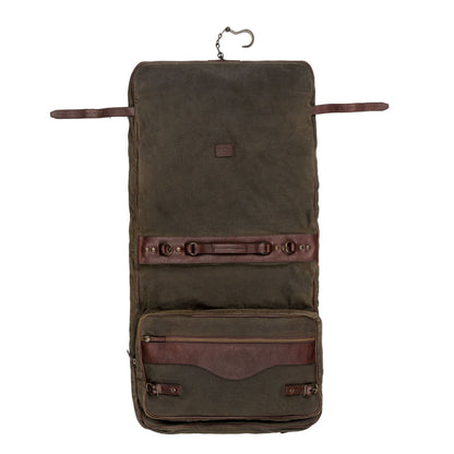 Campaign Waxed Canvas Valet Bag-Bags > Luggage > Waxed Canvas-Smoke-Forest-Mission Mercantile Leather Goods