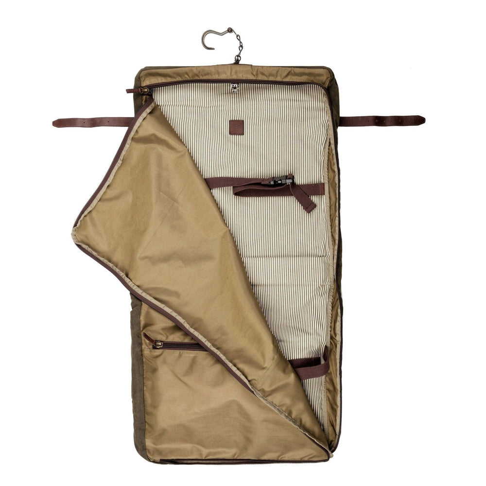 Campaign Waxed Canvas Valet Bag-Bags > Luggage > Waxed Canvas-Smoke-Forest-Mission Mercantile Leather Goods