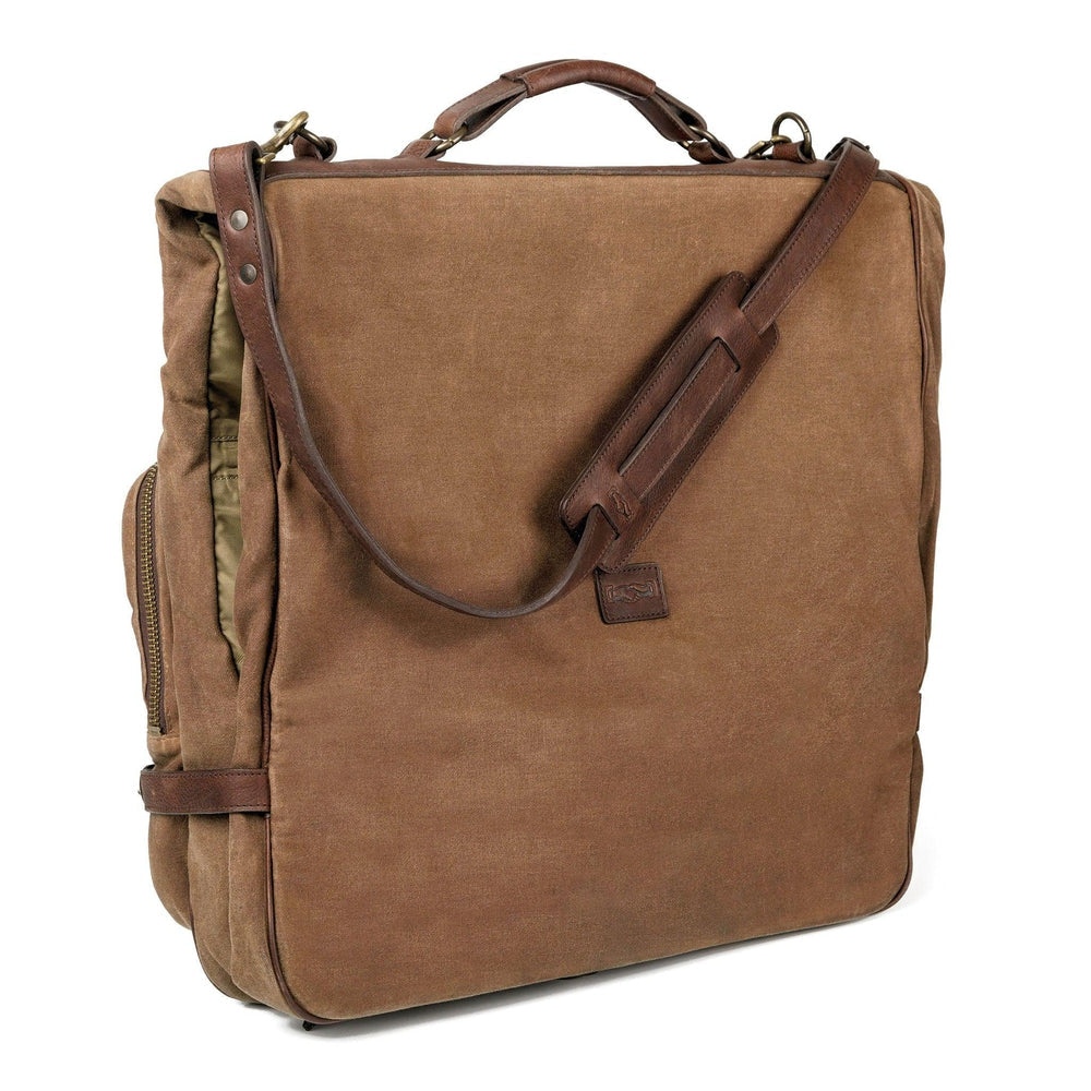 Campaign Waxed Canvas Valet Bag-Bags > Luggage > Waxed Canvas-Smoke-Brown-Mission Mercantile Leather Goods
