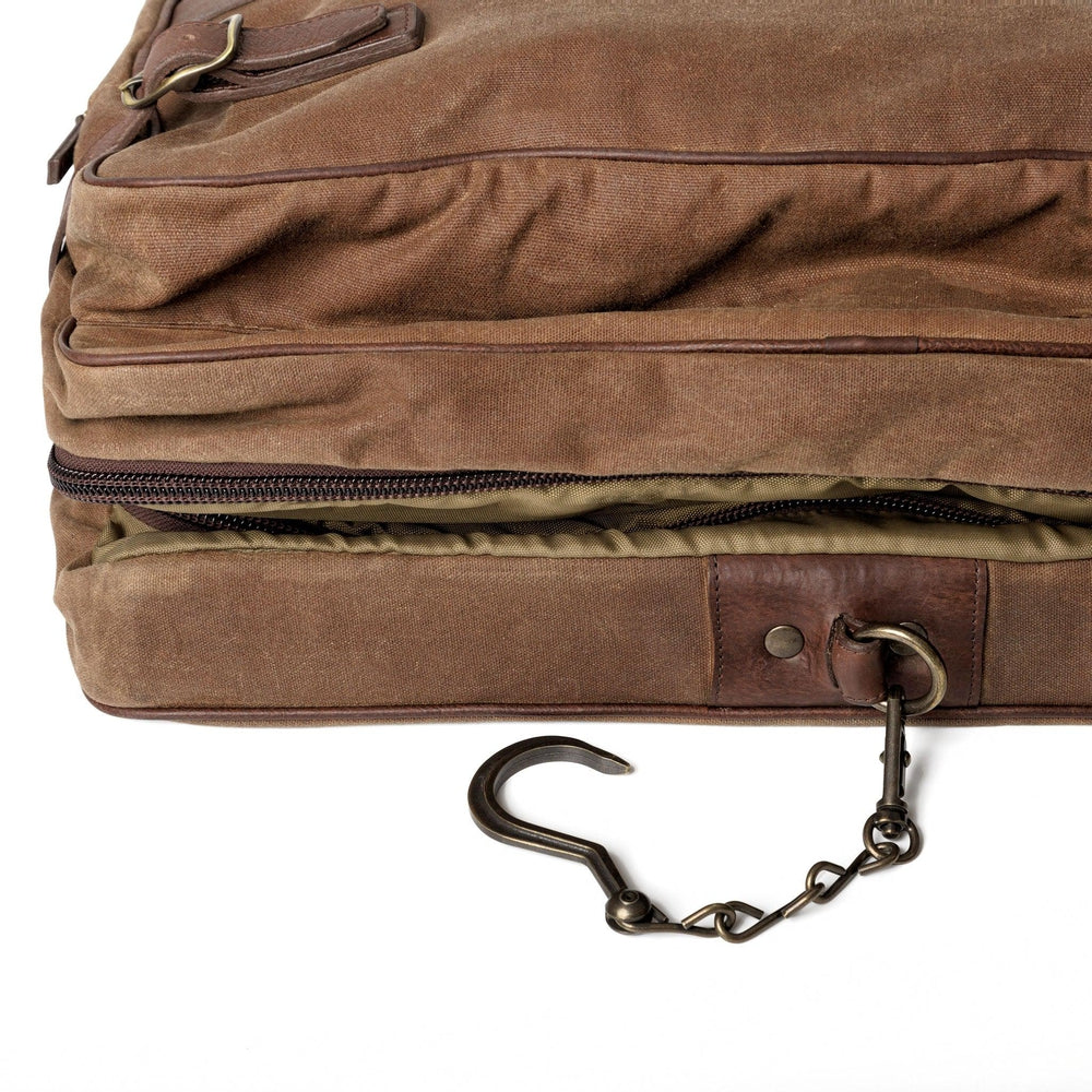 Campaign Waxed Canvas Valet Bag-Bags > Luggage > Waxed Canvas-Smoke-Brown-Mission Mercantile Leather Goods