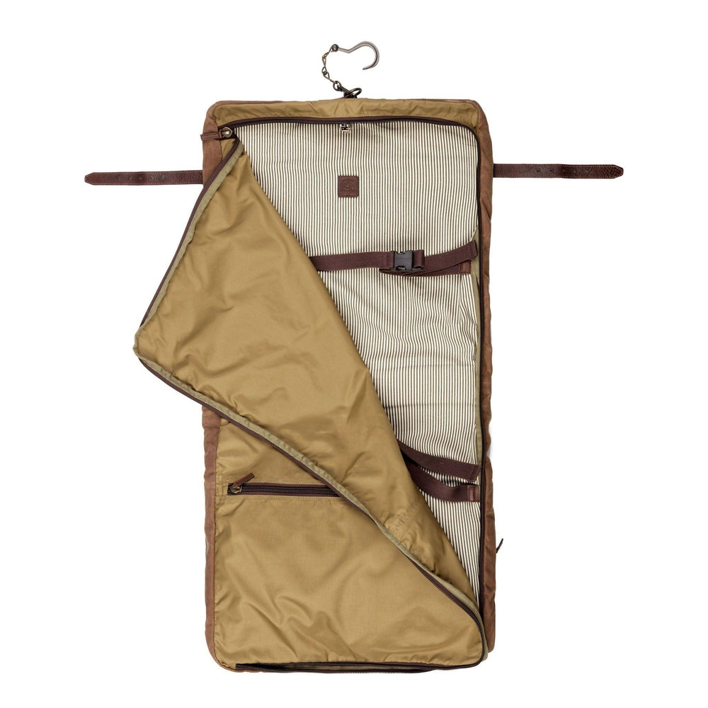 Campaign Waxed Canvas Valet Bag-Bags > Luggage > Waxed Canvas-Smoke-Brown-Mission Mercantile Leather Goods