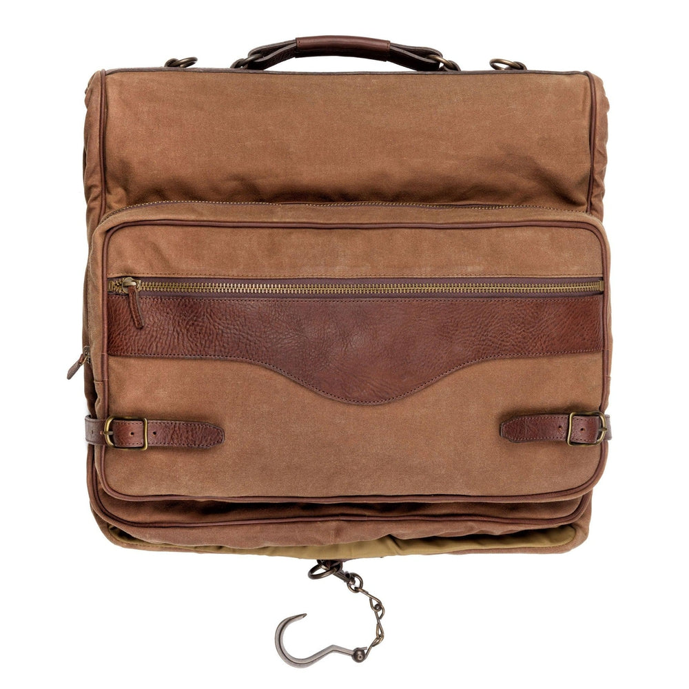 Campaign Waxed Canvas Valet Bag-Bags > Luggage > Waxed Canvas-Smoke-Brown-Mission Mercantile Leather Goods