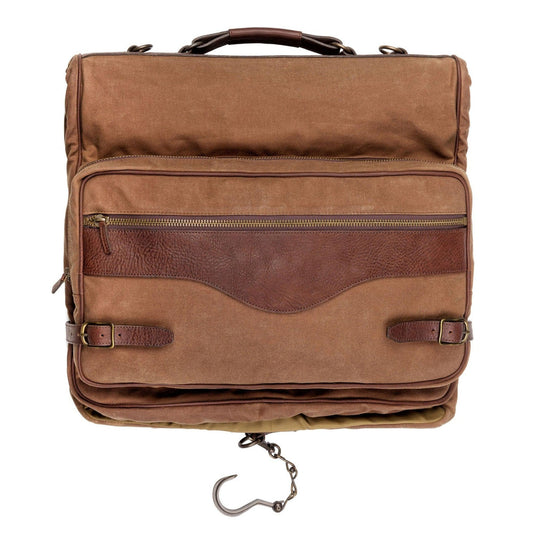 Campaign Waxed Canvas Valet Bag-Bags > Luggage > Waxed Canvas-Smoke-Brown-Mission Mercantile Leather Goods