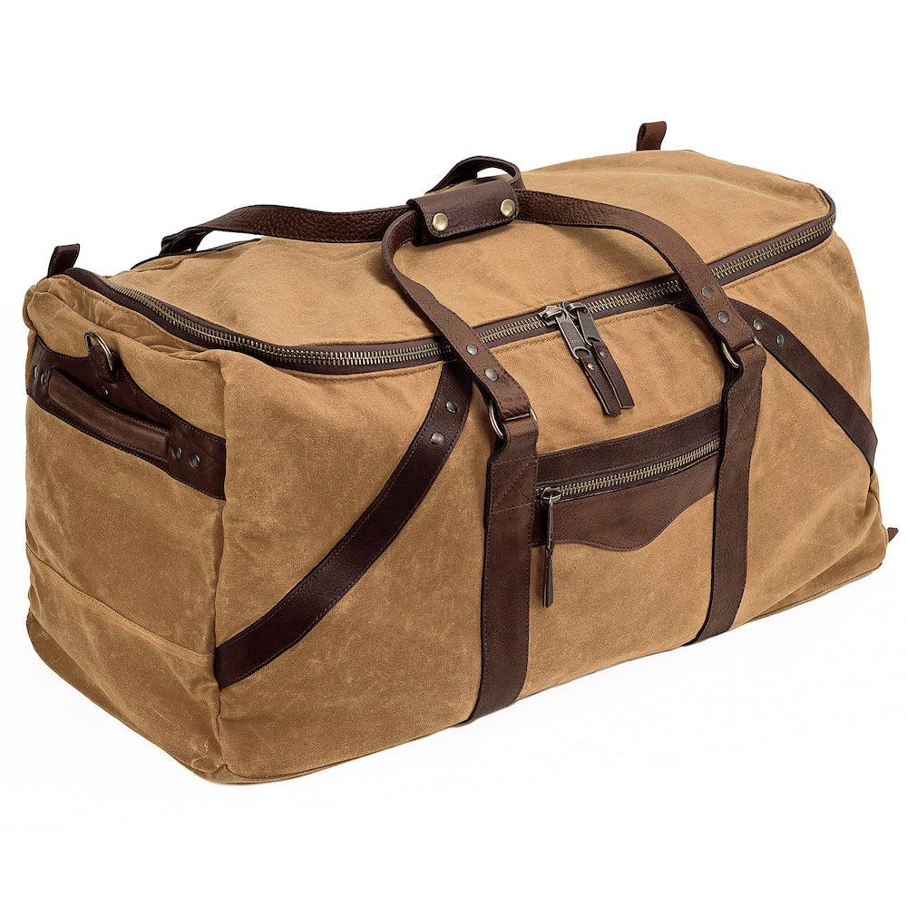 Campaign Waxed Canvas X-Large Duffle Bag-Bags > Duffle Bag > Waxed Canvas-Campaign-Smoke-Brown-Mission Mercantile Leather Goods