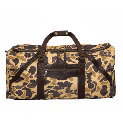 Campaign Waxed Canvas X-Large Duffle Bag-Bags > Duffle Bag > Waxed Canvas-Campaign-Smoke-Vintage Camo-Mission Mercantile Leather Goods