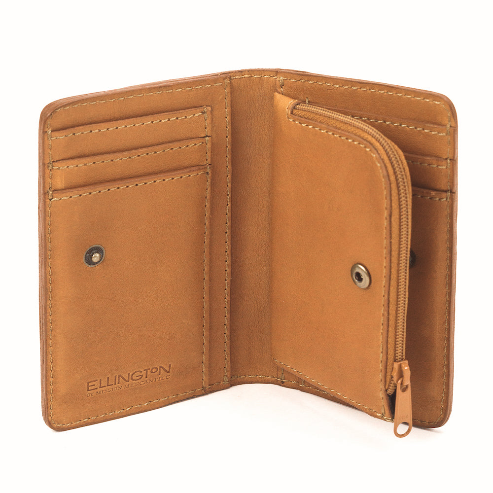 Ellington Leather Compact Wallet-Bags > Handbag > Leather-Mission Mercantile-Maple-Mission Mercantile Leather Goods