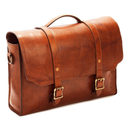 Heritage Leather Briefcase-Bags > Briefcase > Leather-Hickory-Mission Mercantile Leather Goods