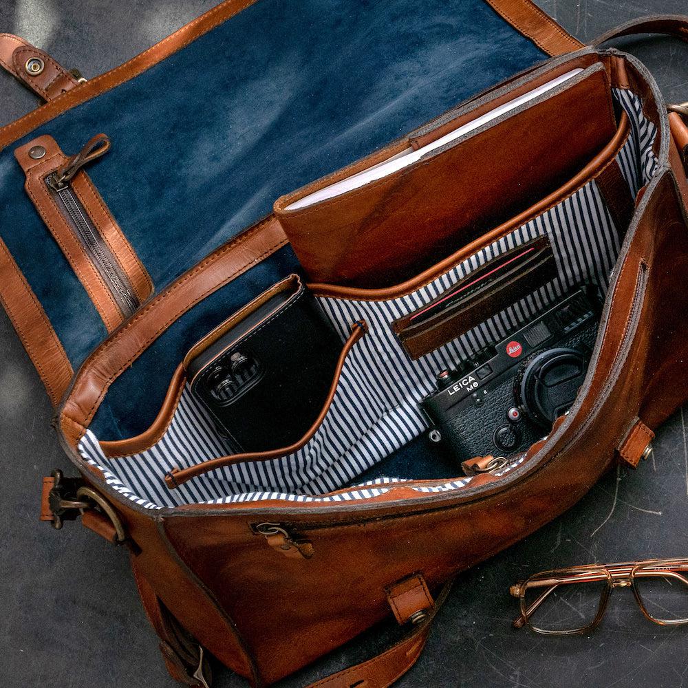 Heritage Leather Briefcase-Bags > Briefcase > Leather-Hickory-Mission Mercantile Leather Goods