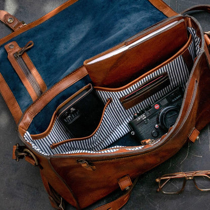 Heritage Leather Briefcase-Bags > Briefcase > Leather-Hickory-Mission Mercantile Leather Goods