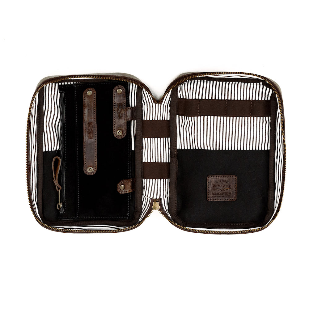 Heritage Leather Doc Electronics Organizer / Dopp Kit-Accessories > Office & Tech > Leather-Espresso-Mission Mercantile Leather Goods