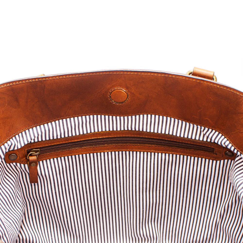 Heritage Waxed Canvas Commuter Tote-Bags > Handbag > Waxed Canvas-Hickory-Brown-Mission Mercantile Leather Goods