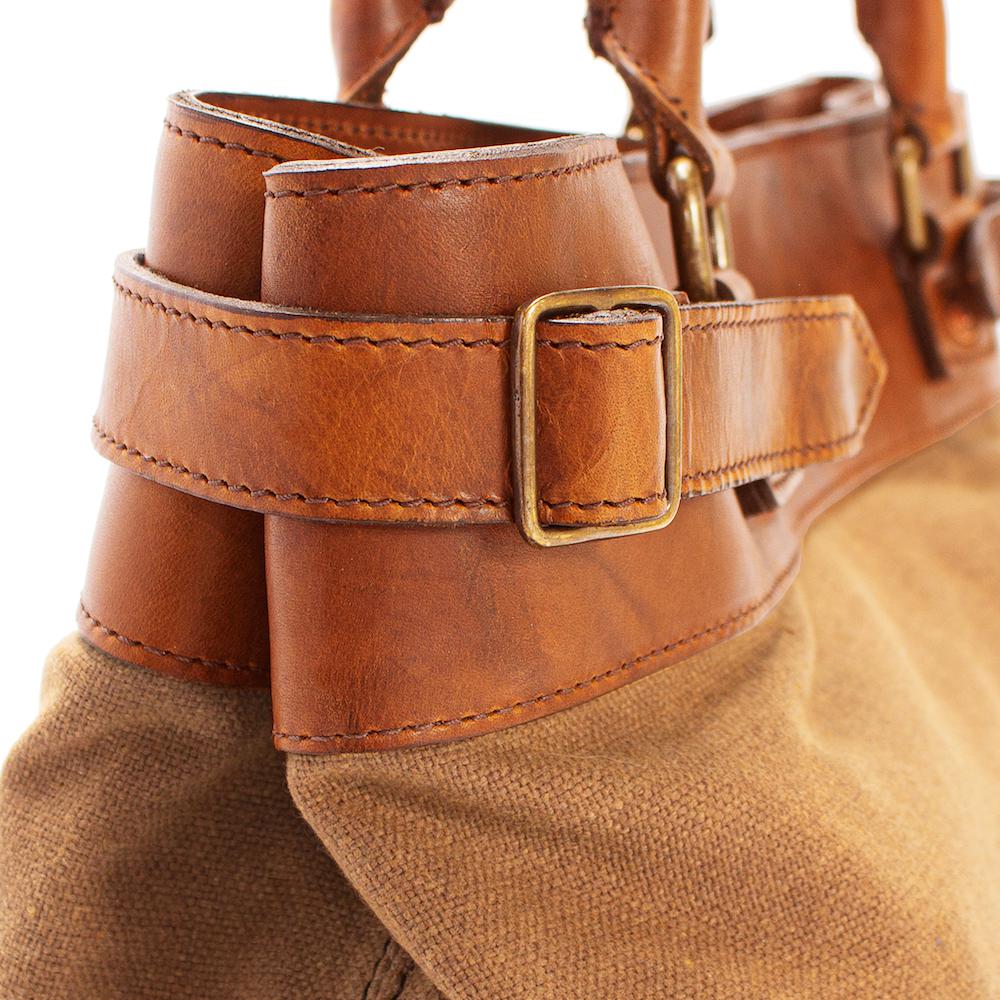 Heritage Waxed Canvas Commuter Tote-Bags > Handbag > Waxed Canvas-Hickory-Brown-Mission Mercantile Leather Goods