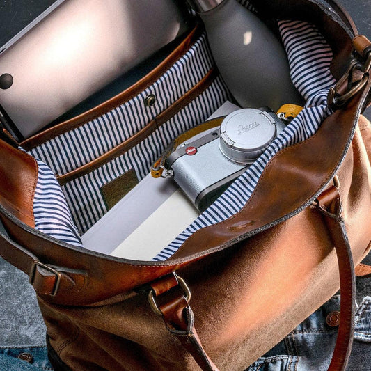 Heritage Waxed Canvas Commuter Tote-Bags > Handbag > Waxed Canvas-Hickory-Brown-Mission Mercantile Leather Goods