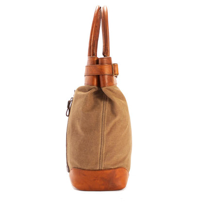 Heritage Waxed Canvas Commuter Tote-Bags > Handbag > Waxed Canvas-Hickory-Brown-Mission Mercantile Leather Goods