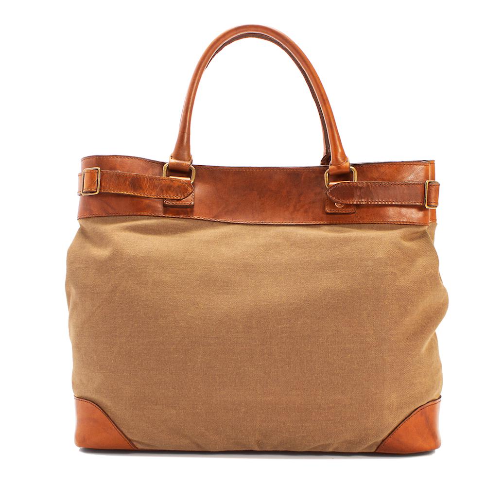 Heritage Waxed Canvas Commuter Tote-Bags > Handbag > Waxed Canvas-Hickory-Brown-Mission Mercantile Leather Goods
