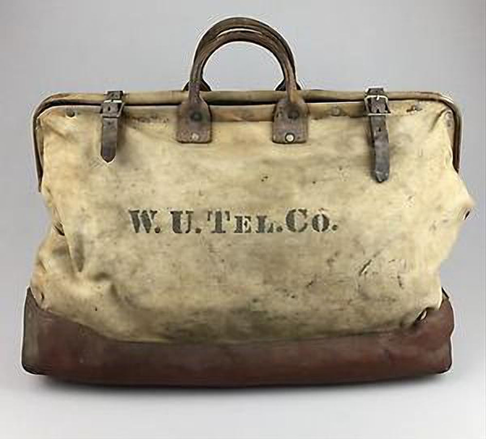 Heritage Waxed Canvas Lineman Duffle Bag-Bags > Duffle Bag > Waxed Canvas-Smoke-Brown-Mission Mercantile Leather Goods