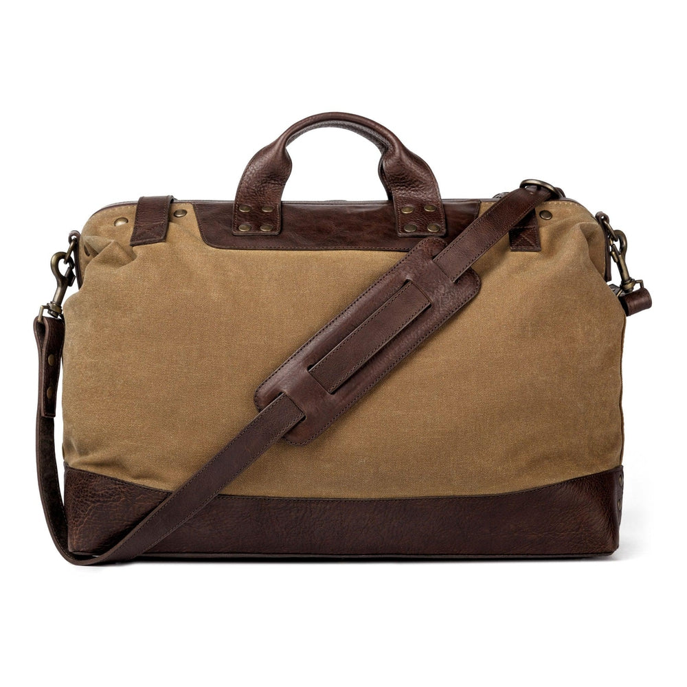 Heritage Waxed Canvas Lineman Duffle Bag-Bags > Duffle Bag > Waxed Canvas-Smoke-Brown-Mission Mercantile Leather Goods