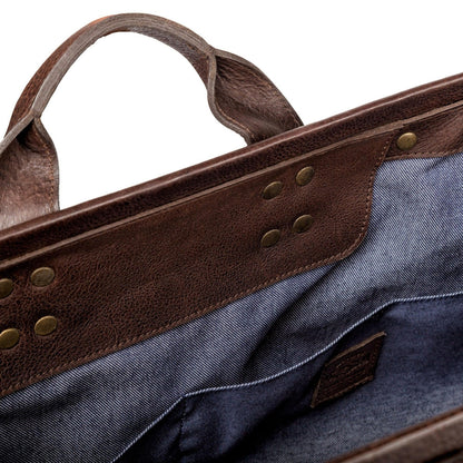 Heritage Waxed Canvas Lineman Duffle Bag-Bags > Duffle Bag > Waxed Canvas-Smoke-Brown-Mission Mercantile Leather Goods