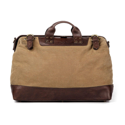 Heritage Waxed Canvas Lineman Duffle Bag-Bags > Duffle Bag > Waxed Canvas-Smoke-Brown-Mission Mercantile Leather Goods