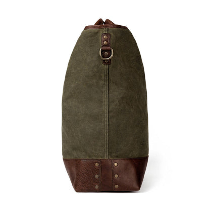Heritage Waxed Canvas Original Ice Block Tote Bag-Bags > Tote > Waxed Canvas-Smoke-Forest-Mission Mercantile Leather Goods