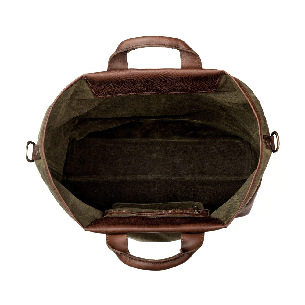 Heritage Waxed Canvas Original Ice Block Tote Bag-Bags > Tote > Waxed Canvas-Smoke-Forest-Mission Mercantile Leather Goods