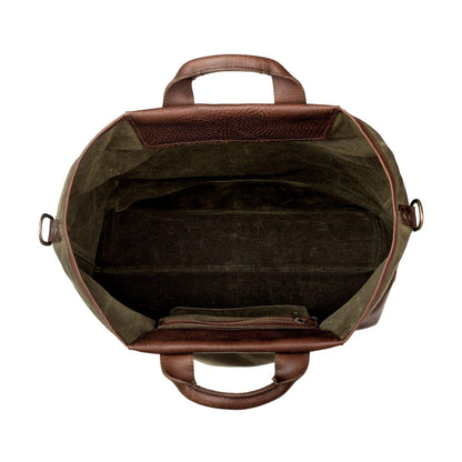 Heritage Waxed Canvas Original Ice Block Tote Bag-Bags > Tote > Waxed Canvas-Smoke-Forest-Mission Mercantile Leather Goods