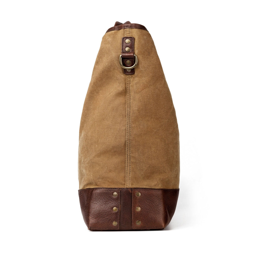 Heritage Waxed Canvas Original Ice Block Tote Bag-Bags > Tote > Waxed Canvas-Smoke-Brown-Mission Mercantile Leather Goods