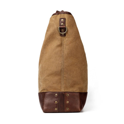 Heritage Waxed Canvas Original Ice Block Tote Bag-Bags > Tote > Waxed Canvas-Smoke-Brown-Mission Mercantile Leather Goods