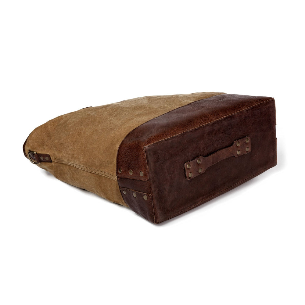 Heritage Waxed Canvas Original Ice Block Tote Bag-Bags > Tote > Waxed Canvas-Smoke-Brown-Mission Mercantile Leather Goods