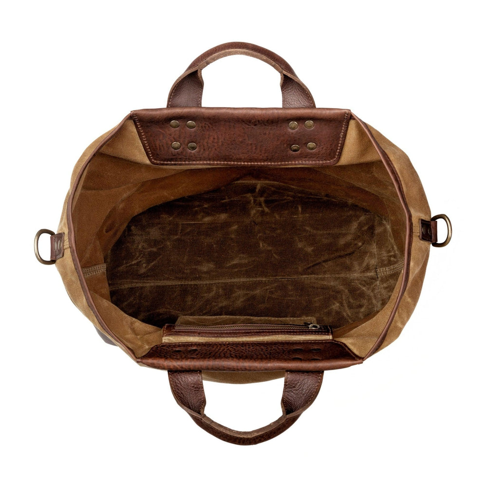 Heritage Waxed Canvas Original Ice Block Tote Bag-Bags > Tote > Waxed Canvas-Smoke-Brown-Mission Mercantile Leather Goods