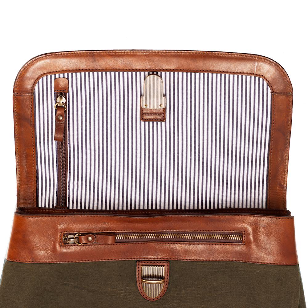 Heritage Waxed Canvas Steamer Backpack No. 2-Bags > Backpack > Waxed Canvas-Hickory-Forest-Mission Mercantile Leather Goods